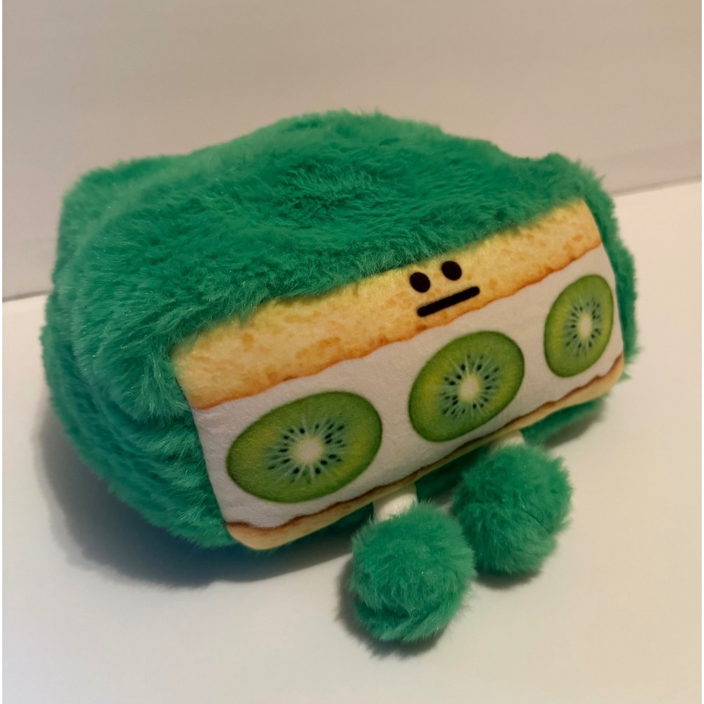 Green Kiwi Fruit Cake Plush Tissue Box Cover Cute Soft Fuzzy Decor